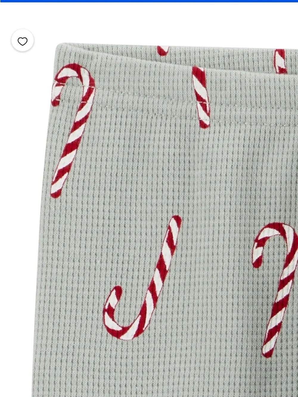 Carter's Light Gray Waffle Knit Candy Cane Pajama Set